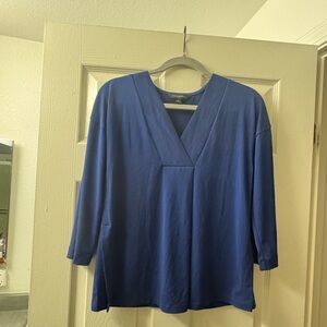 Banana Republic Deep Blue V-Neck Blouse